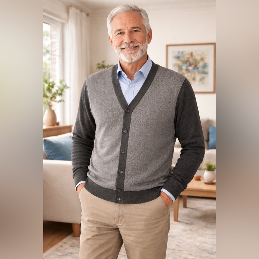 Van Heusen Light Sweater for Men Size Small Grey Color